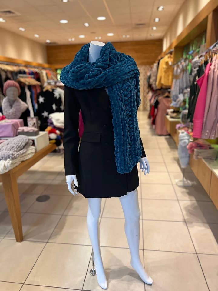Teal Color Tabu Knits Scarf for wholesale by Tabu Knits