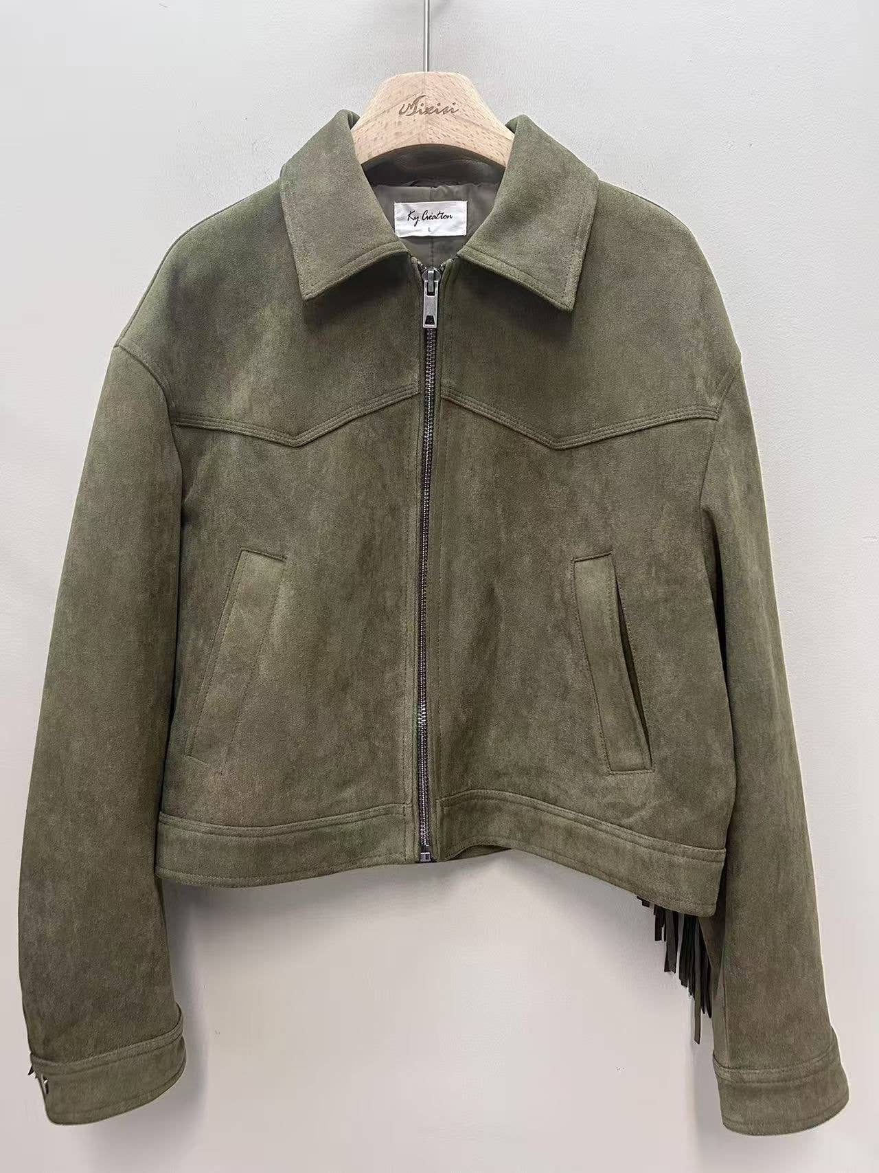 KY CREATION PARIS - Wholesale Coat - Women's - Fringed suede jacket3