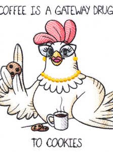 Sassy Chicken embroidered Tea Towels for wholesale by Red Mitten