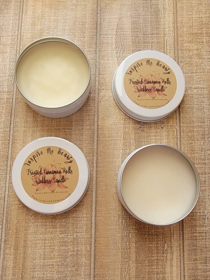 Frosted Cinnamon Rolls Wickless Candle for wholesale by Inspire Me Beauty