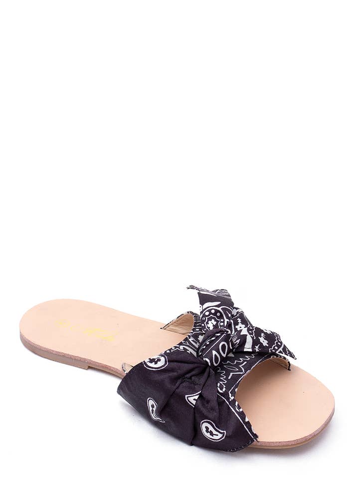 JOIA ACCESSORIES - Wholesale Slippers - Women's - BOW BANDANA PRINT SLIPPER, BEHAVE0