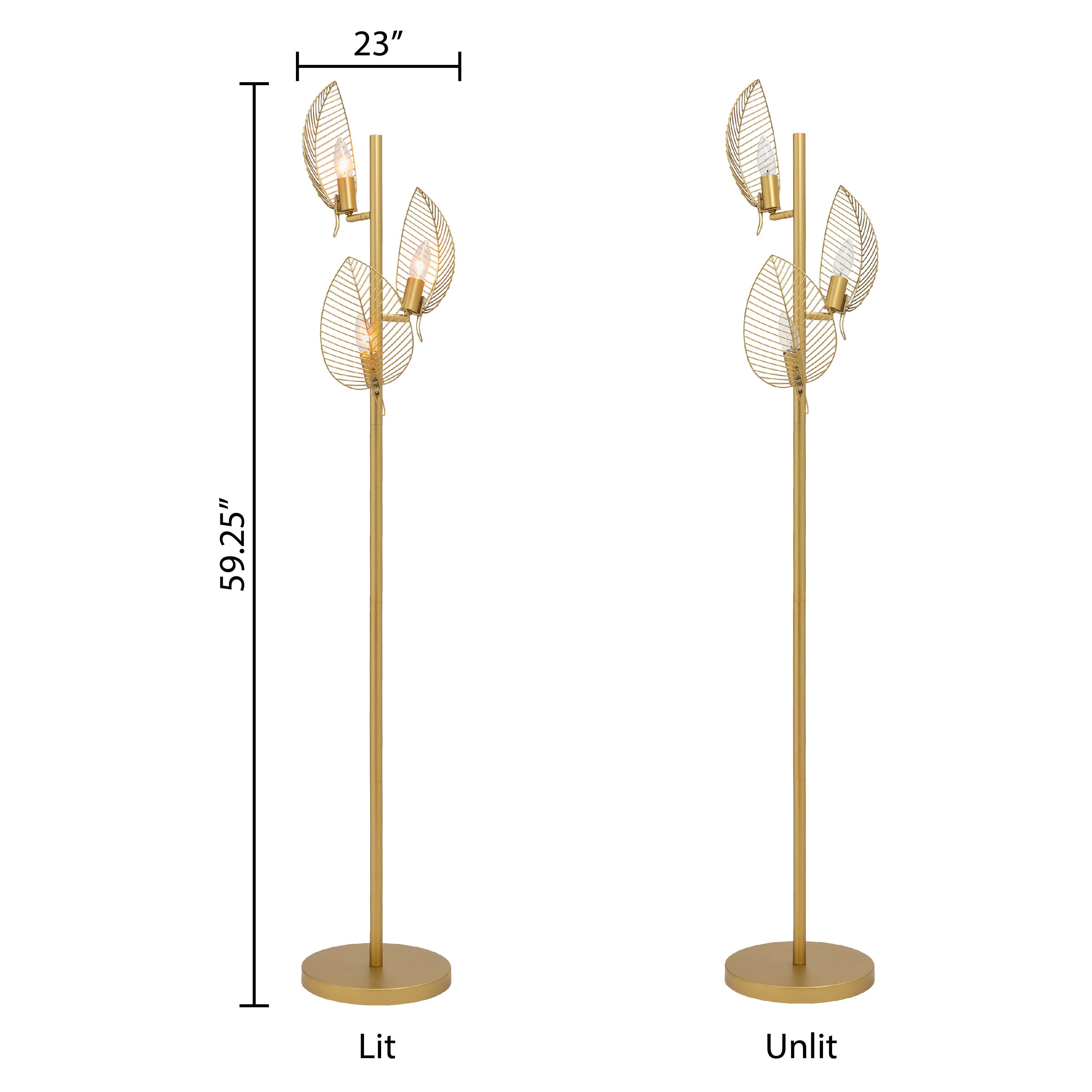 River of Goods - Wholesale Floor Lamp - 59.25"H Noelle Gold Leaf Shade Floor Lamp2