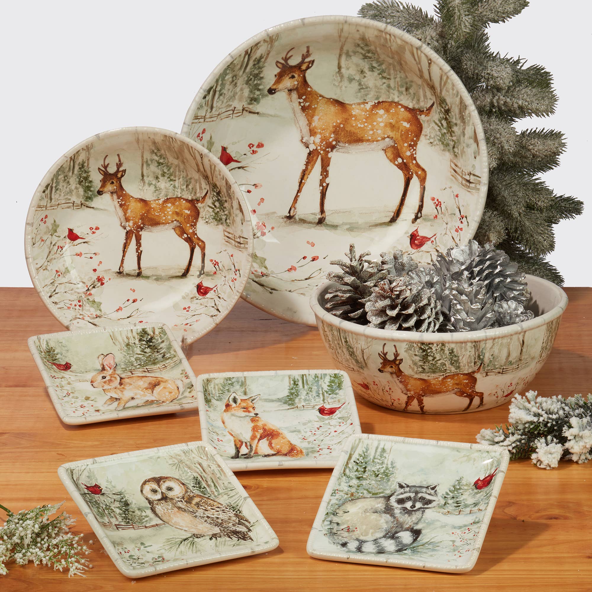 Certified International - Wholesale Dinner Plate - Winter's Walk Christmas Canape Plate 6in1