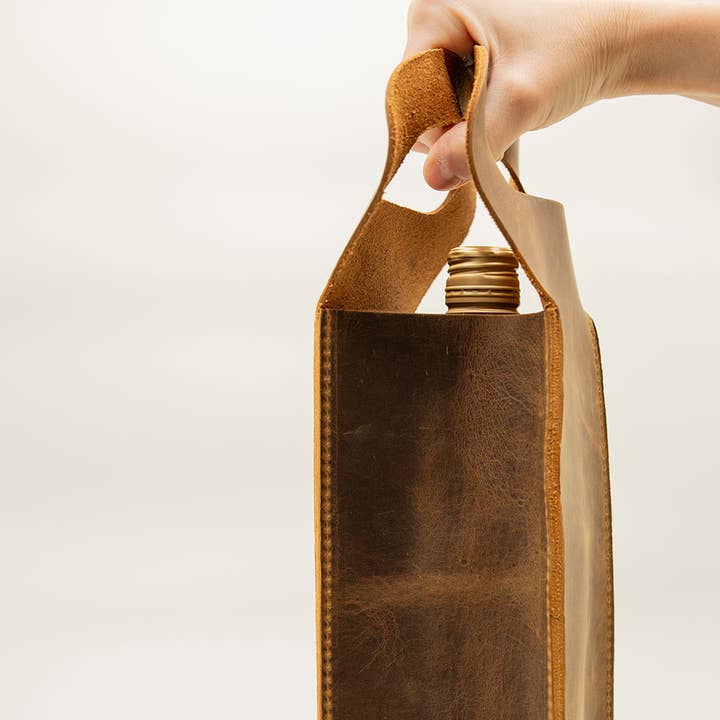 Lindy Leather - Wholesale Wine Tote - Leather Wine Tote2