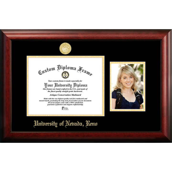 University of Nevada Embossed Diploma & Portrait Frame for wholesale by Campus Images