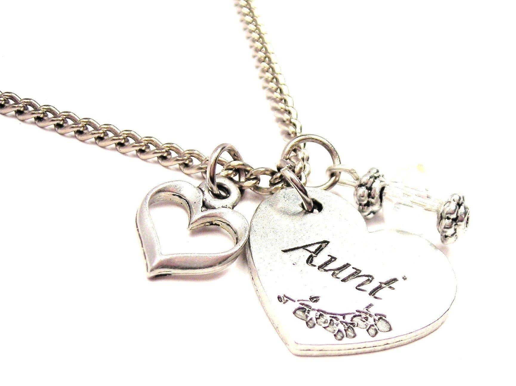 Branco Colar Tia Coração e Cristal Dia das Mães Aniversário Tia para venda a revendedores na Faire0