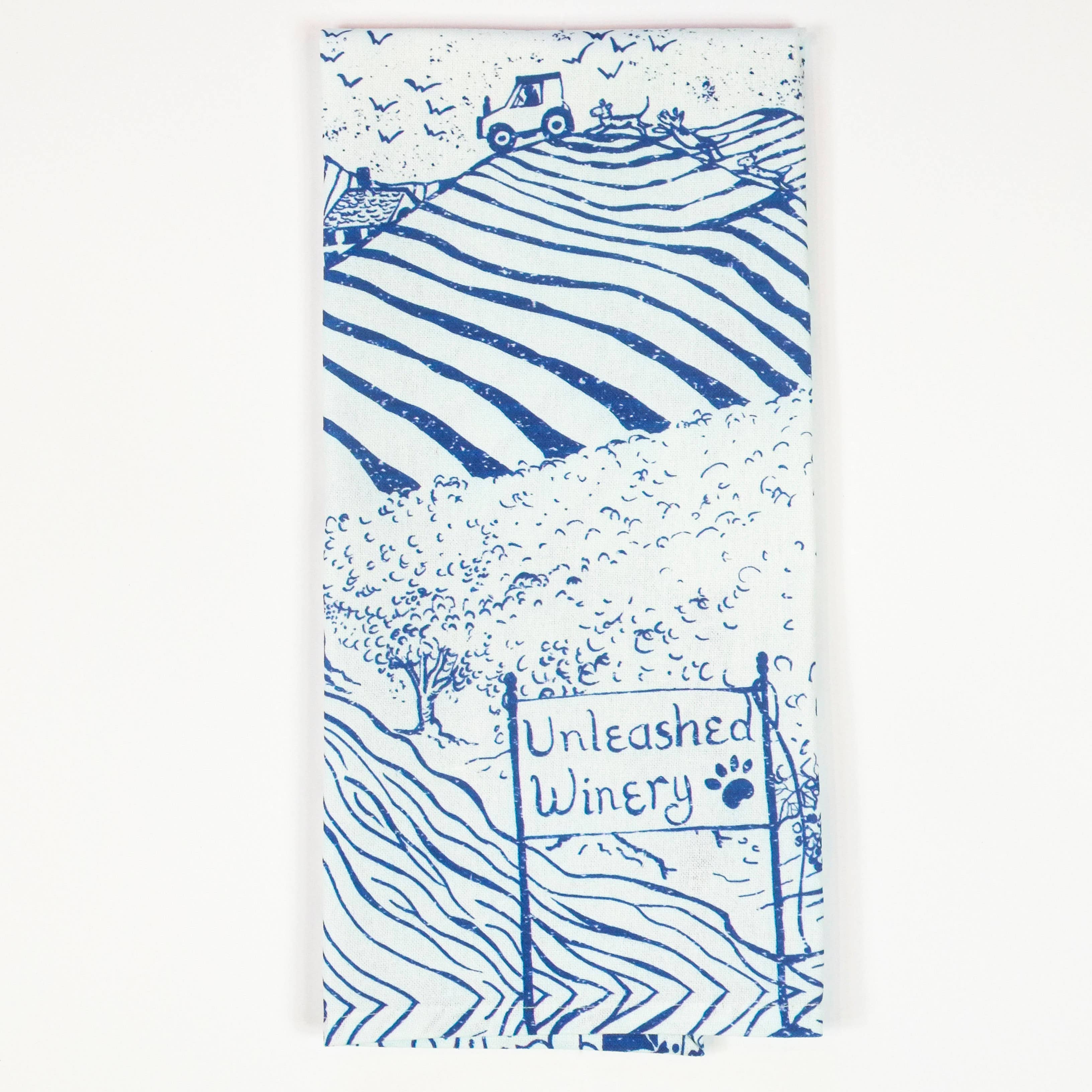 SIP - Wholesale Tea Towel - "Vineyard Dogs" Kitchen Towel5