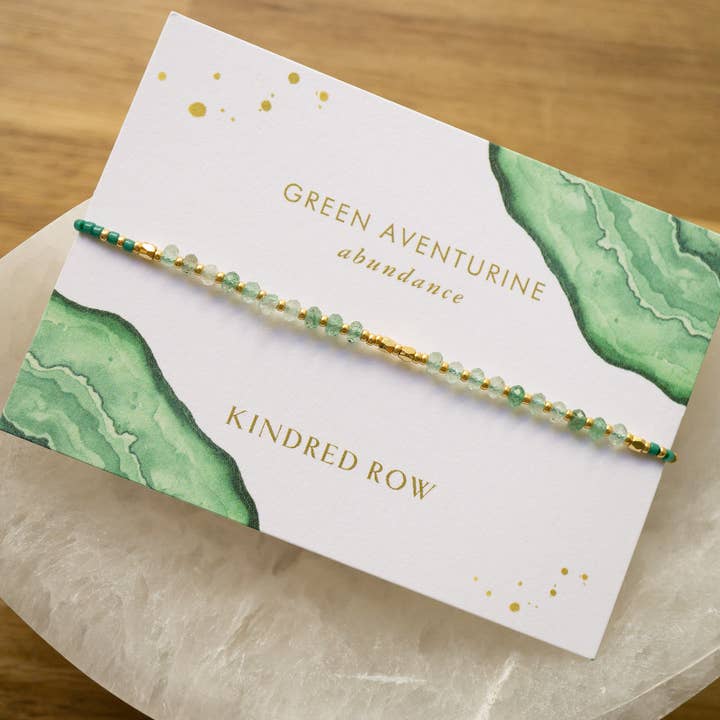 Kindred Row - Wholesale Beaded Bracelet - Green Aventurine Healing Gemstone Stacking Bracelet1