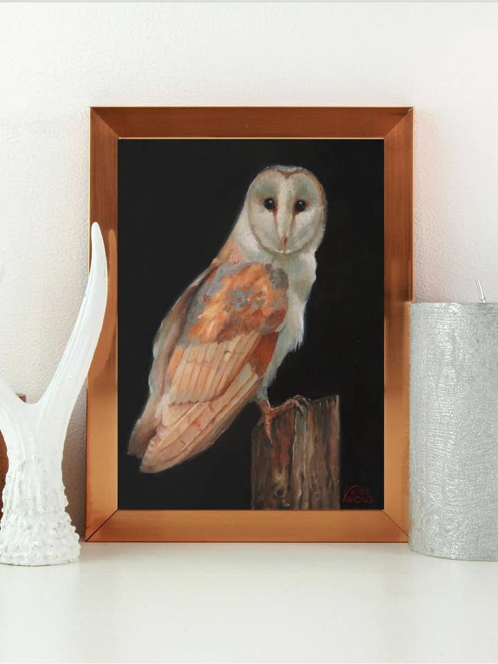 Impressão artística de coruja e cartão de felicitações por atacado de Vinicius Art