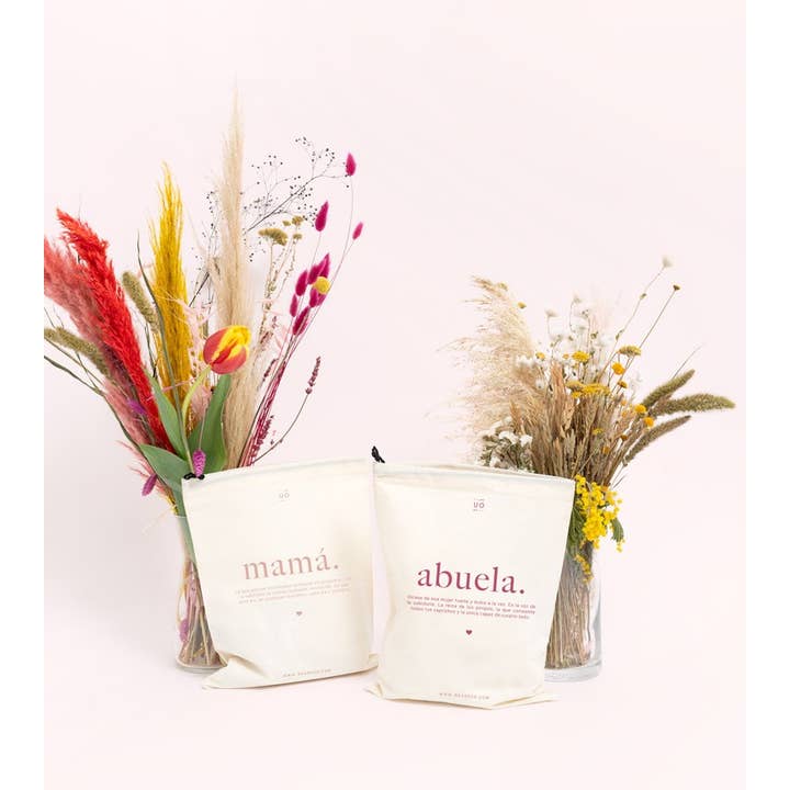 UO - Venta al por mayor Bolsas de celofán - Bolsa tela regalo "Abuela. Definición" Granate3