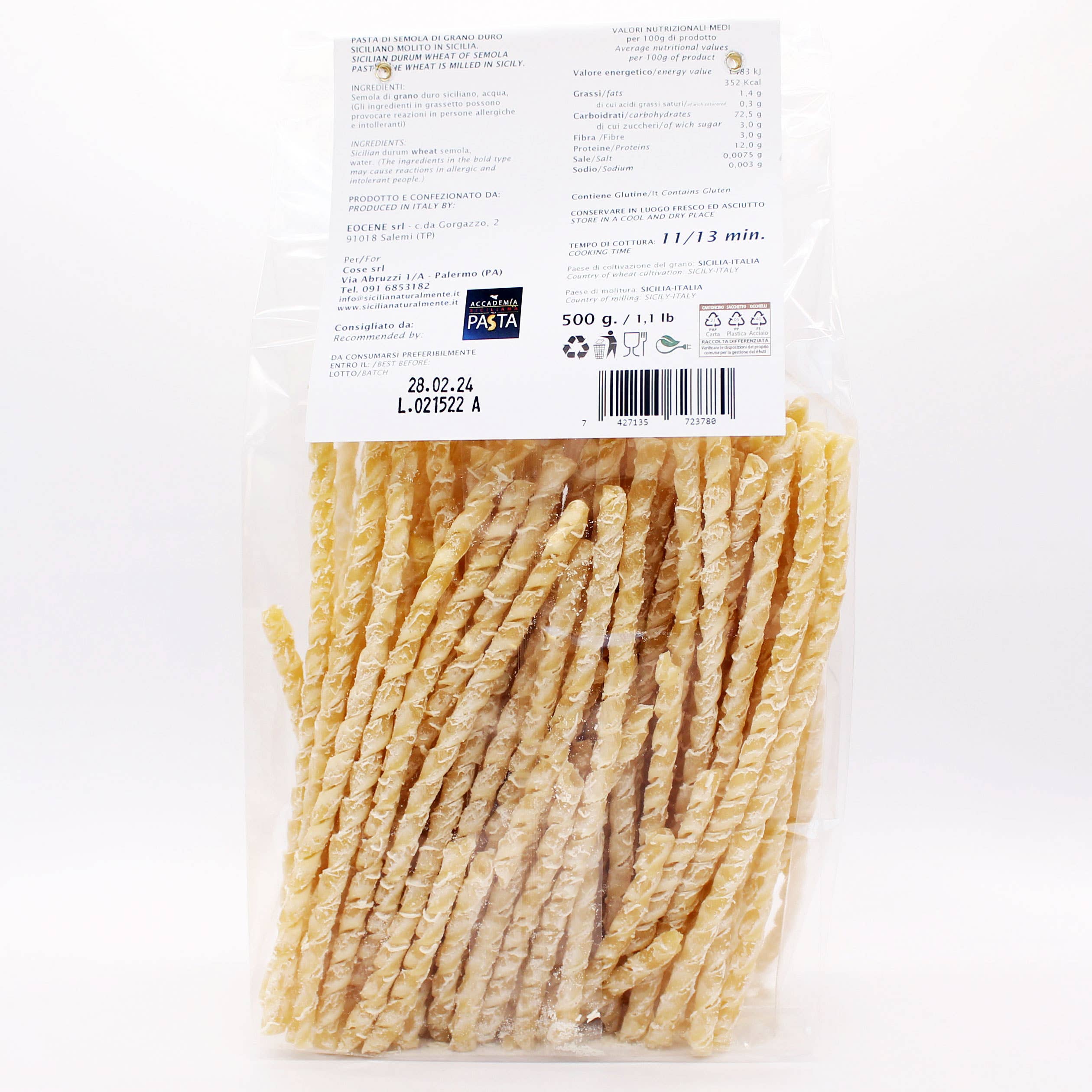 Sicilia naturalmente - Wholesale Pasta - Pasta Busiate Lunghe - Made in Italy (Sicily)3