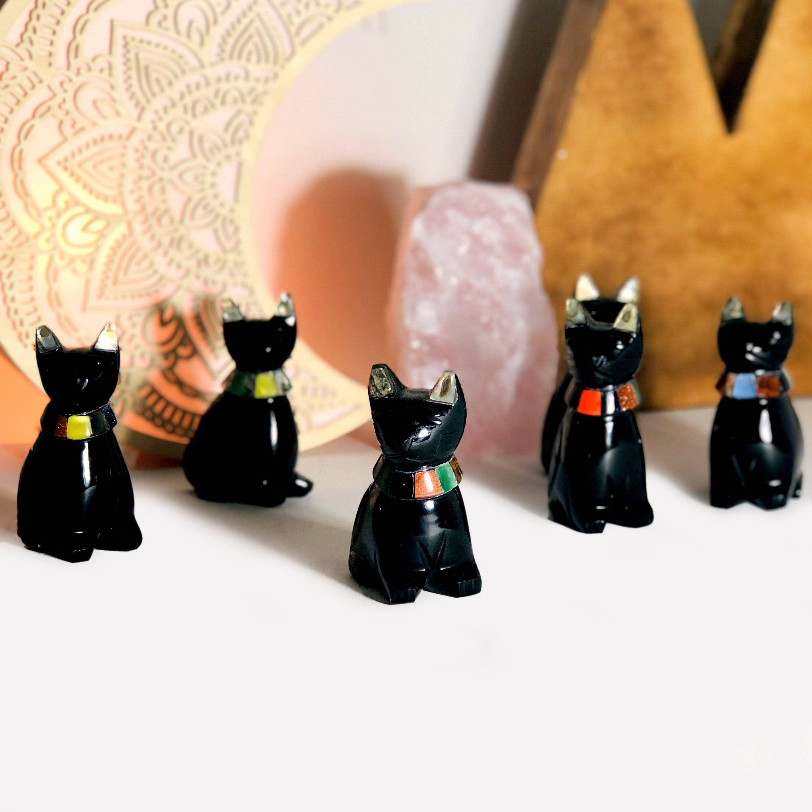 Rock Paradise - Wholesale Decorative Figurine - Polished Black Obsidian Crystal Cat Statues2