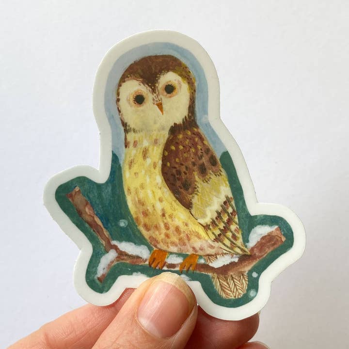 Winter Owl Sticker for wholesale by In My Backyard