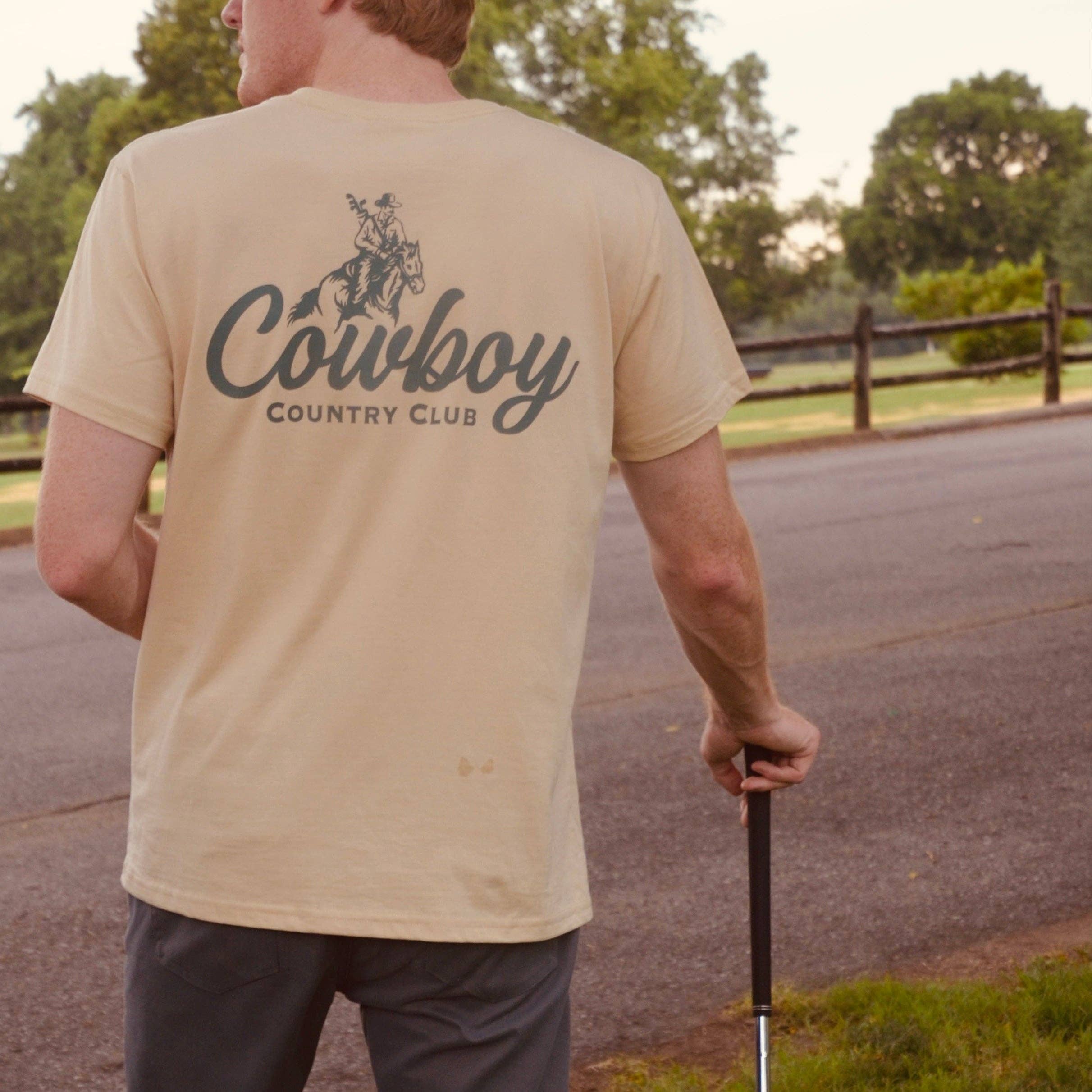 Cowboy Country Club - Wholesale Screen Printed T-Shirt - Men's - Cursive Club Graphic T-Shirt4