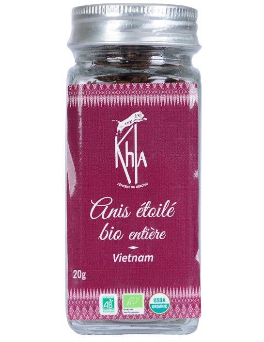 Khla - L'épicerie du Mékong - Wholesale Dried Spice - Star anise - Organic - whole - 20g - Jar0