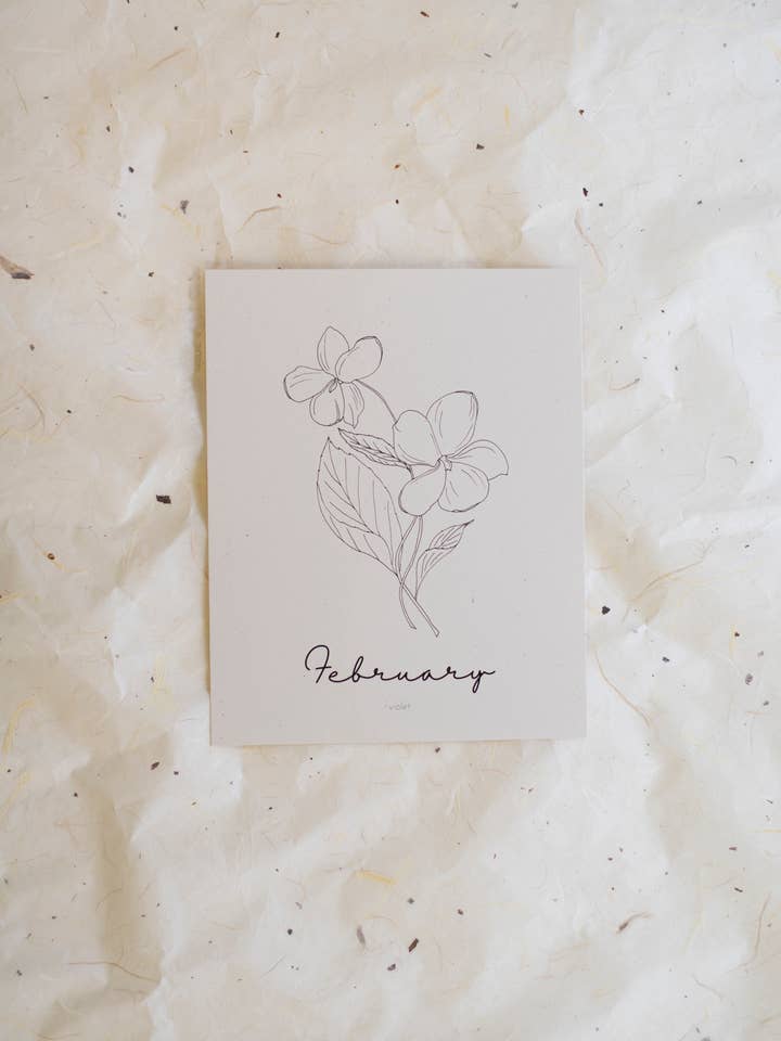 February Birth Month Flower (Violet) 8x10 Print for wholesale by Krista Pischner Studio