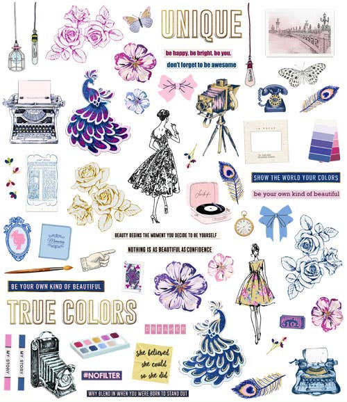 Fancy Pants Designs – Kit de scrapbooking por atacado – Ephemera exclusiva para artesanato em papel1
