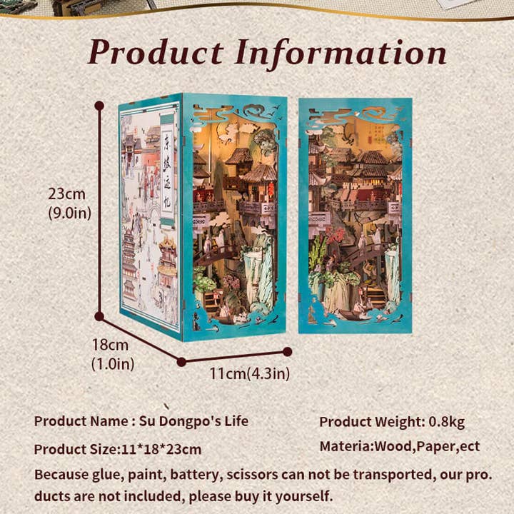 VCL CORP - Wholesale DIY Craft Kit - Su Dongpo's Life - Book Nook CUTEBEE4