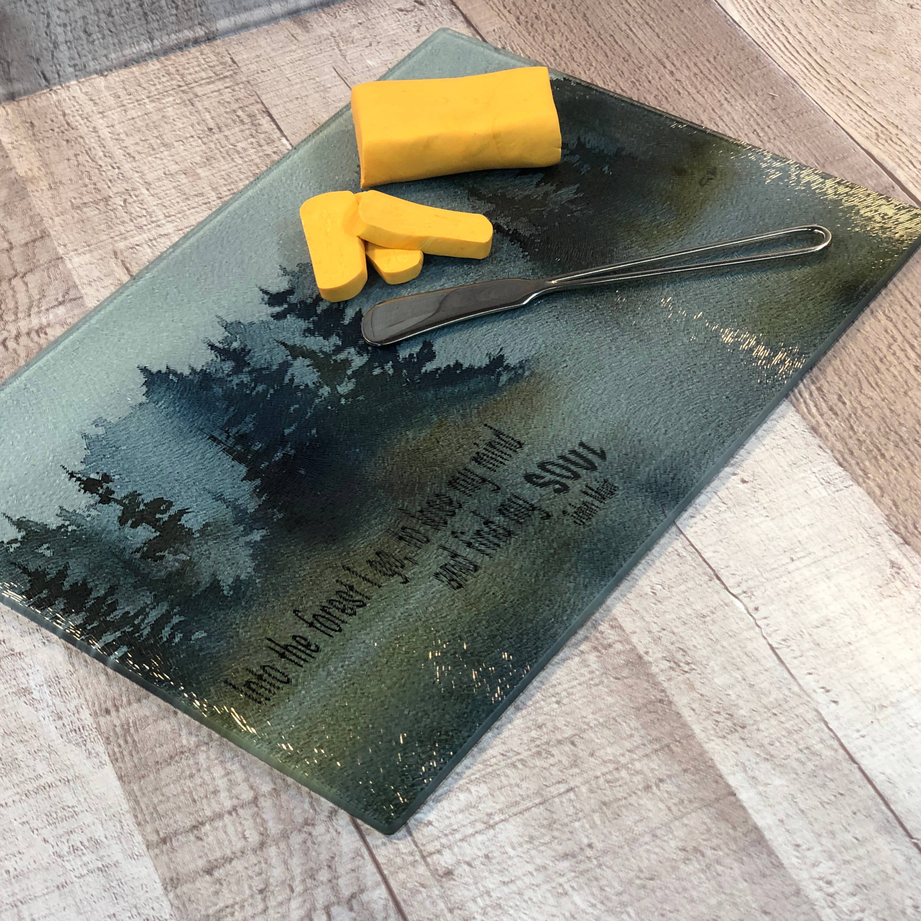 GP Originals - Wholesale Cutting Board - Into the Forest - 11" x 8" Tempered Glass Cutting Board2