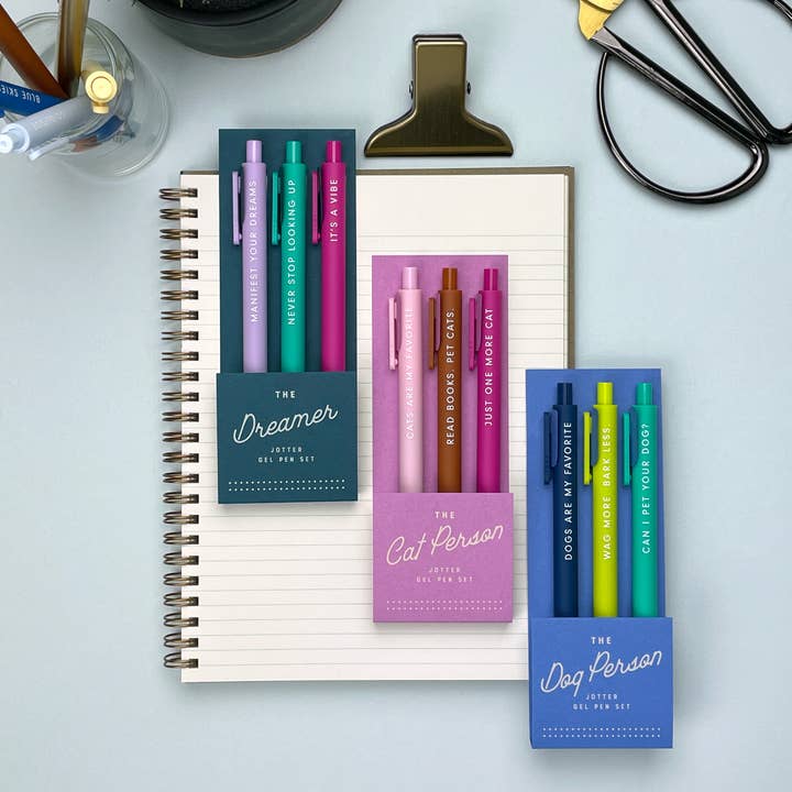 Ruff House Print Shop - Wholesale Pen - The Dog Person Jotter Gel Pen: Set of 31