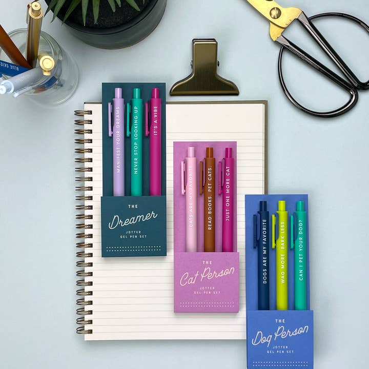 Ruff House Print Shop – Engroshandel Pen – The Dreamer Jotter Gel Pen: Sæt med 3 kuglepenne1