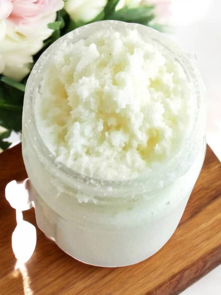 Luxury Body Scrub in Snow Baby Scent with Apricot Kernel Oil for a Perfect Polish for wholesale by The Stuff I Love