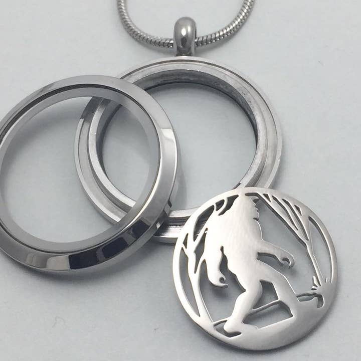 Bigfoot in Woods Glass Locket for wholesale by Be Inspired UP