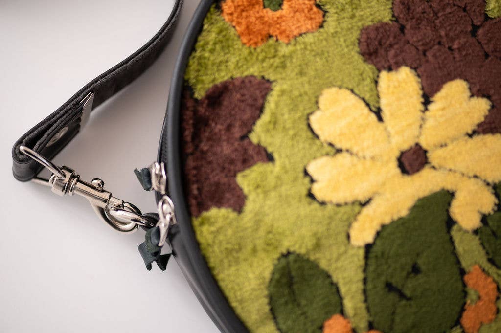 Crystalyn Kae Accessories - Wholesale Crossbody Bag - Women's - Circle Bag - Vintage Fabric round crossbody bag5