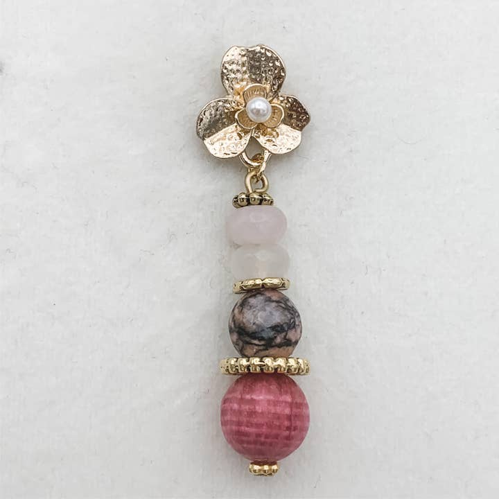 Olivia Grace Jewelry - Vente Boucles d'oreilles pendantes - BOUCLES D'OREILLES EN RHODONITE ET RHODOCHROSITE4