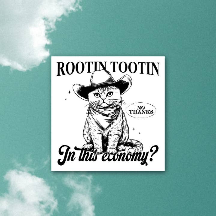 Sage and Virgo – wholesale Sticker – Rootin Tootin, funny western cat sticker1