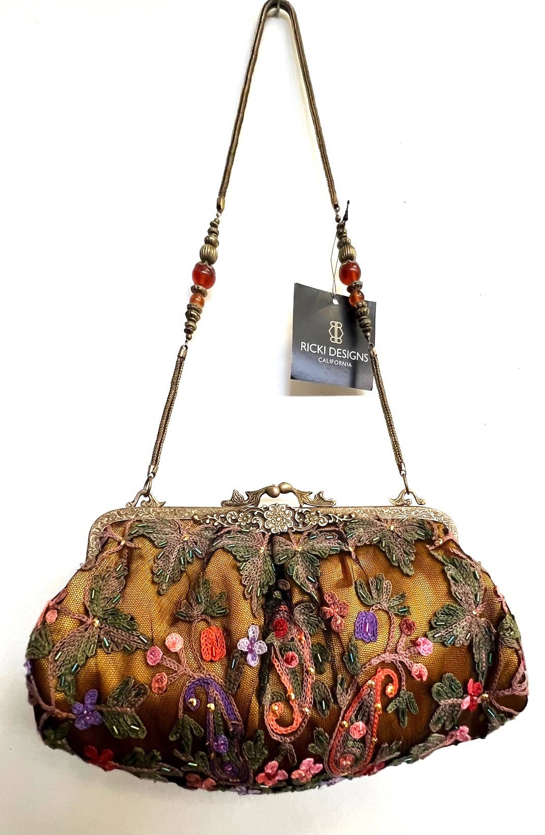 Ricki designs – wholesale Kuvertväska - Dam – Vintage broderad damclutchväska i crewel-teknik2