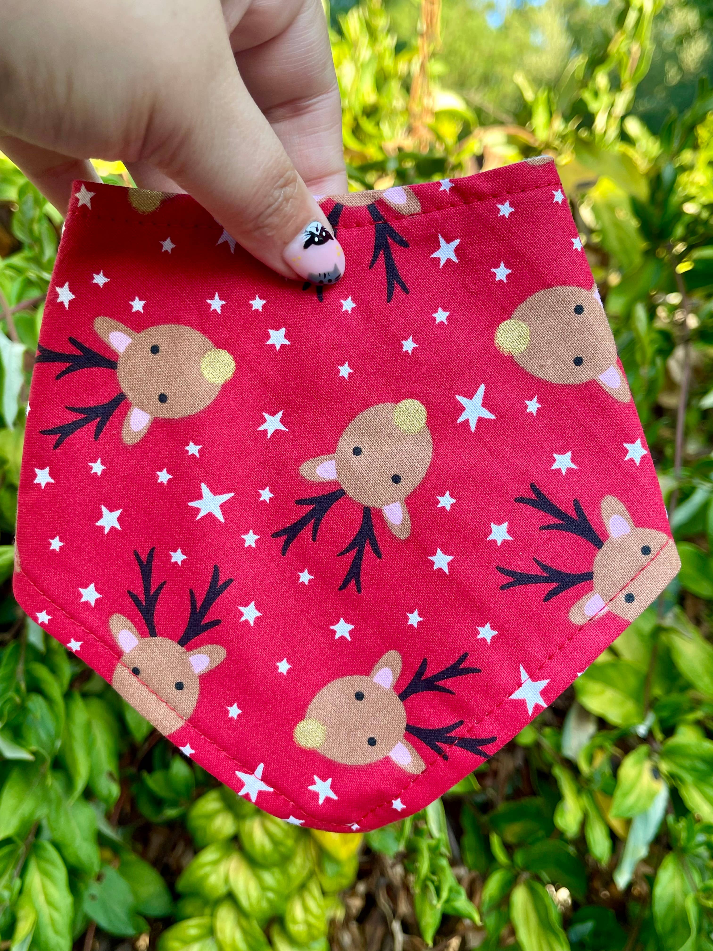 Very Vintage Designs - Wholesale Pet Bandana - Dog - Dasher – Reindeer Dog Bandana – Christmas Holiday Snap Scarf5