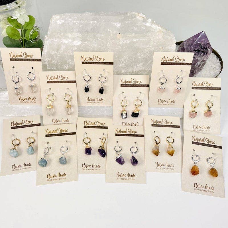 Rock Paradise - Wholesale Dangle Earrings - Crystal Natural Stone Earrings - Assorted Stones -6
