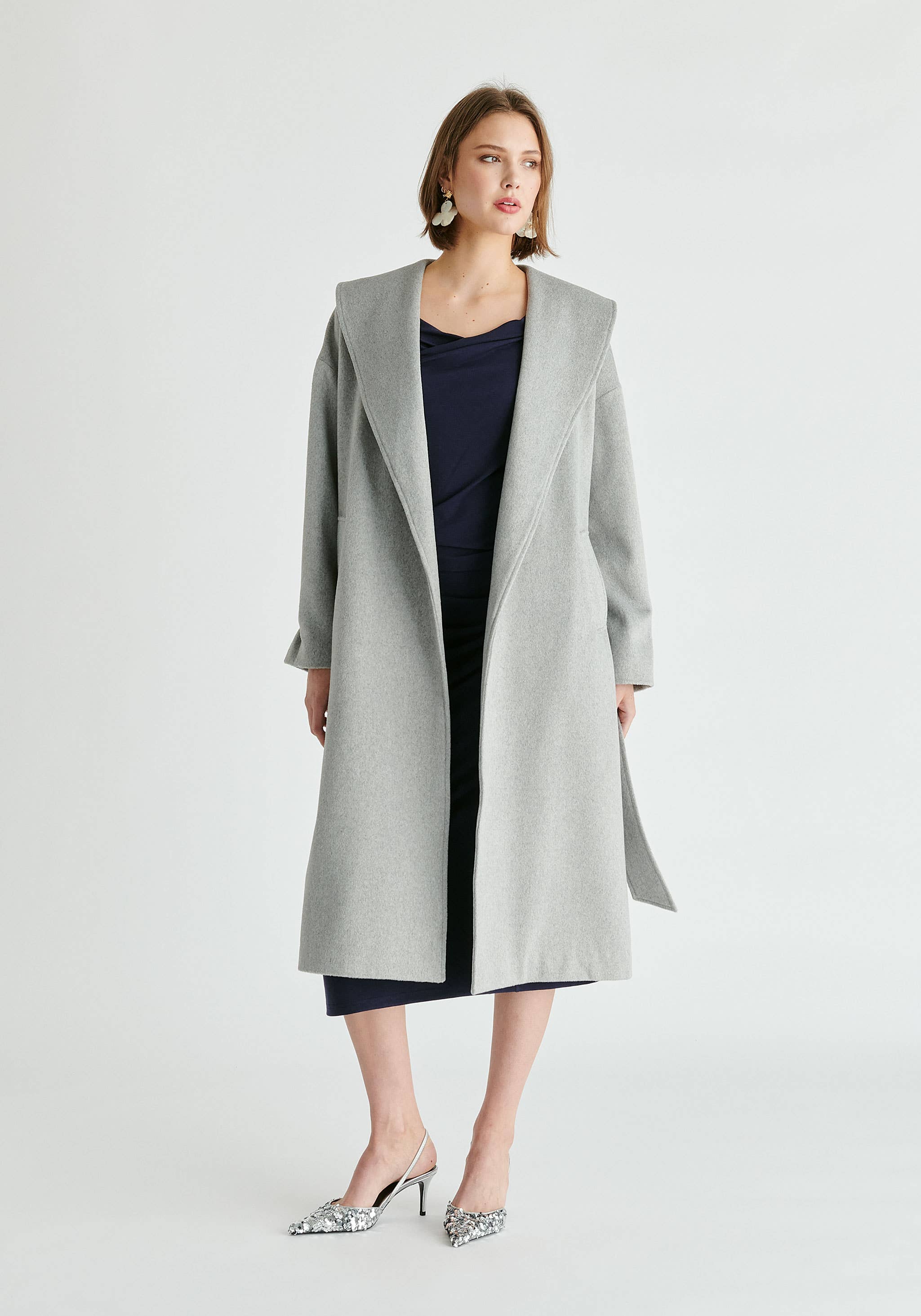 Paisie - Wholesale Coat - Women's - Shawl Collar Wool Coat with Belt22