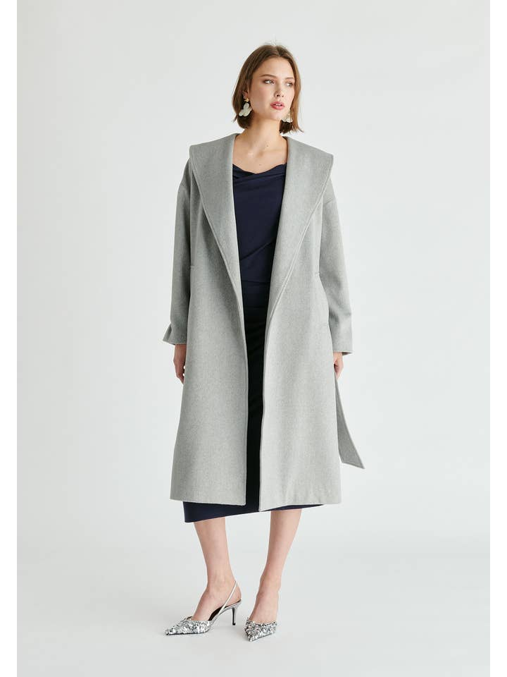 Paisie - Wholesale Coat - Women's - Shawl Collar Wool Coat with Belt22