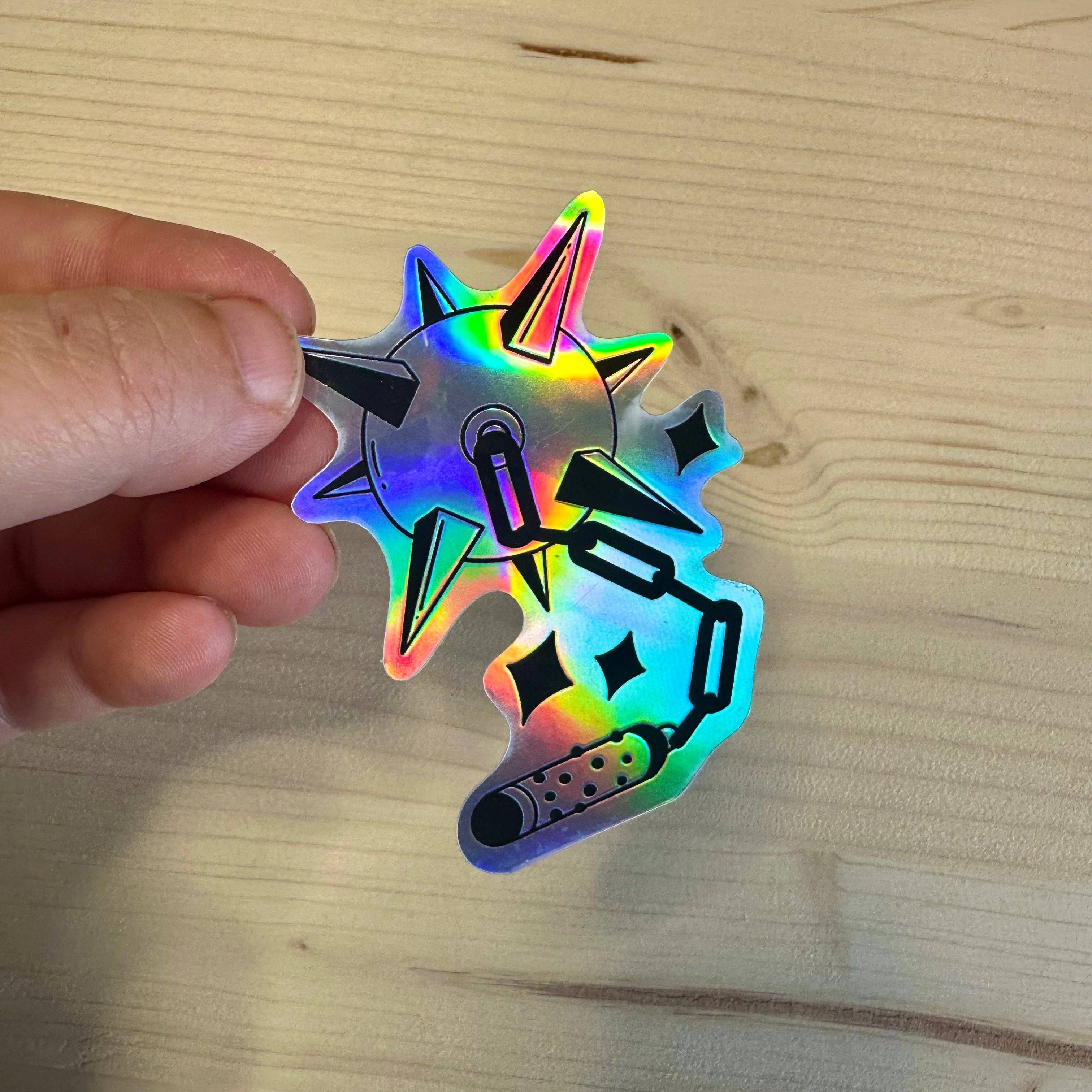 Odd Hare Goods - Wholesale Sticker - Holographic Flail Sticker