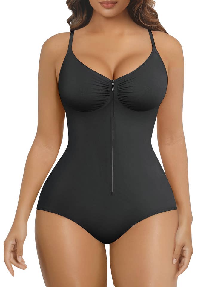 SHAPERX Shapewear Bodysuit for Women Tummy Control Seamless Zip-Up Body Shaper Snatched Waist Sculpting Body Suit for wholesale by SHAPERX