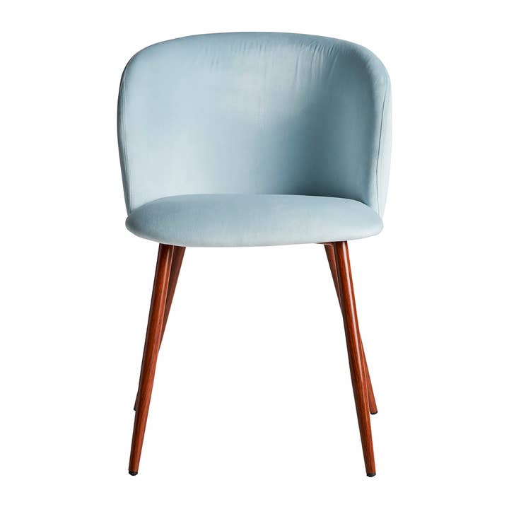 Kodu - Wholesale Chair - Blue velvet chair measuring 50x55x75cm1