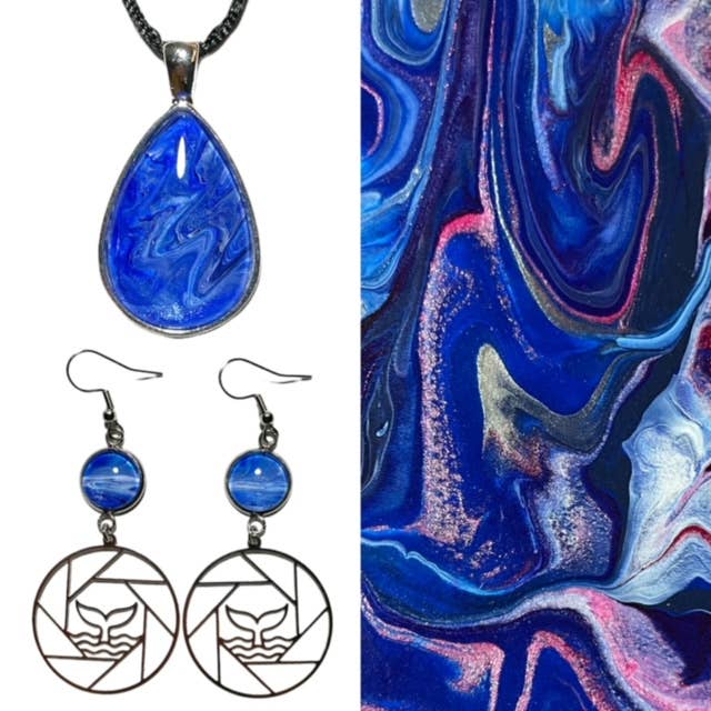 Pendentif en forme de larme, œuvre originale, argent pour la vente par Drift Away Studio