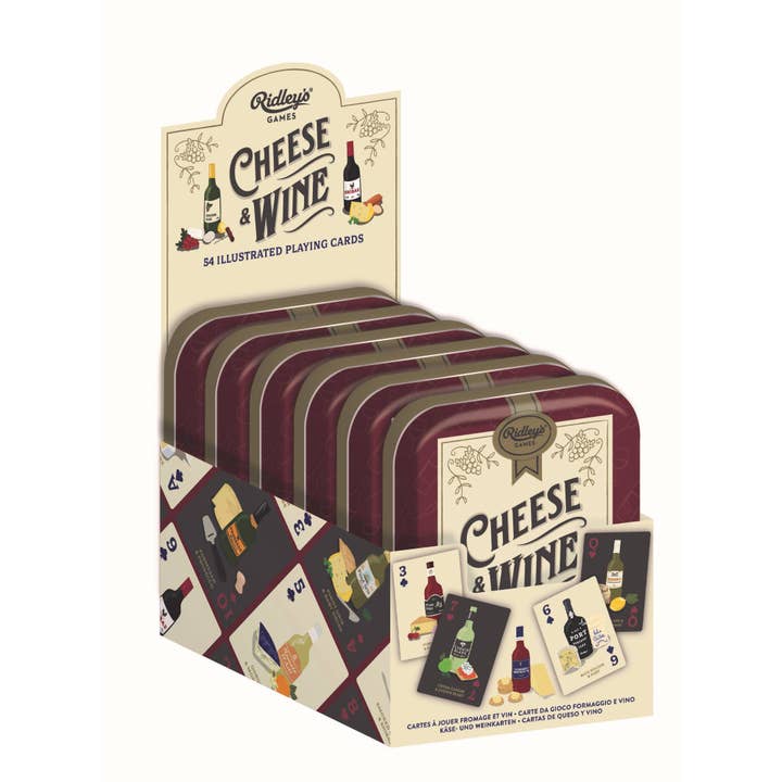Chronicle Books - Wholesale Playing Cards - Cheese and Wine Playing Cards CDU of 6