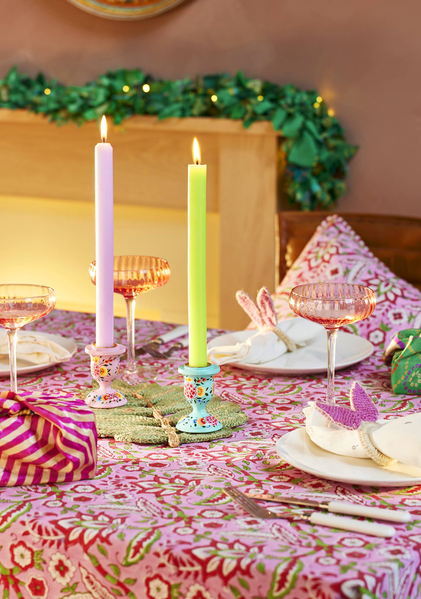 Namaste - Wholesale Tablecloth - Arana Floral Block Print Tablecloth3