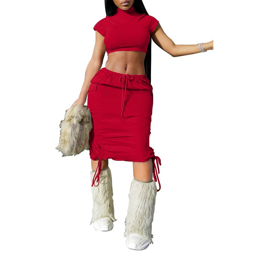 MB Fashion Wholesale - Wholesale Top & Skirt Set - Women's - MB FASHION 6 COLORS 2 PCs SET 1092LY