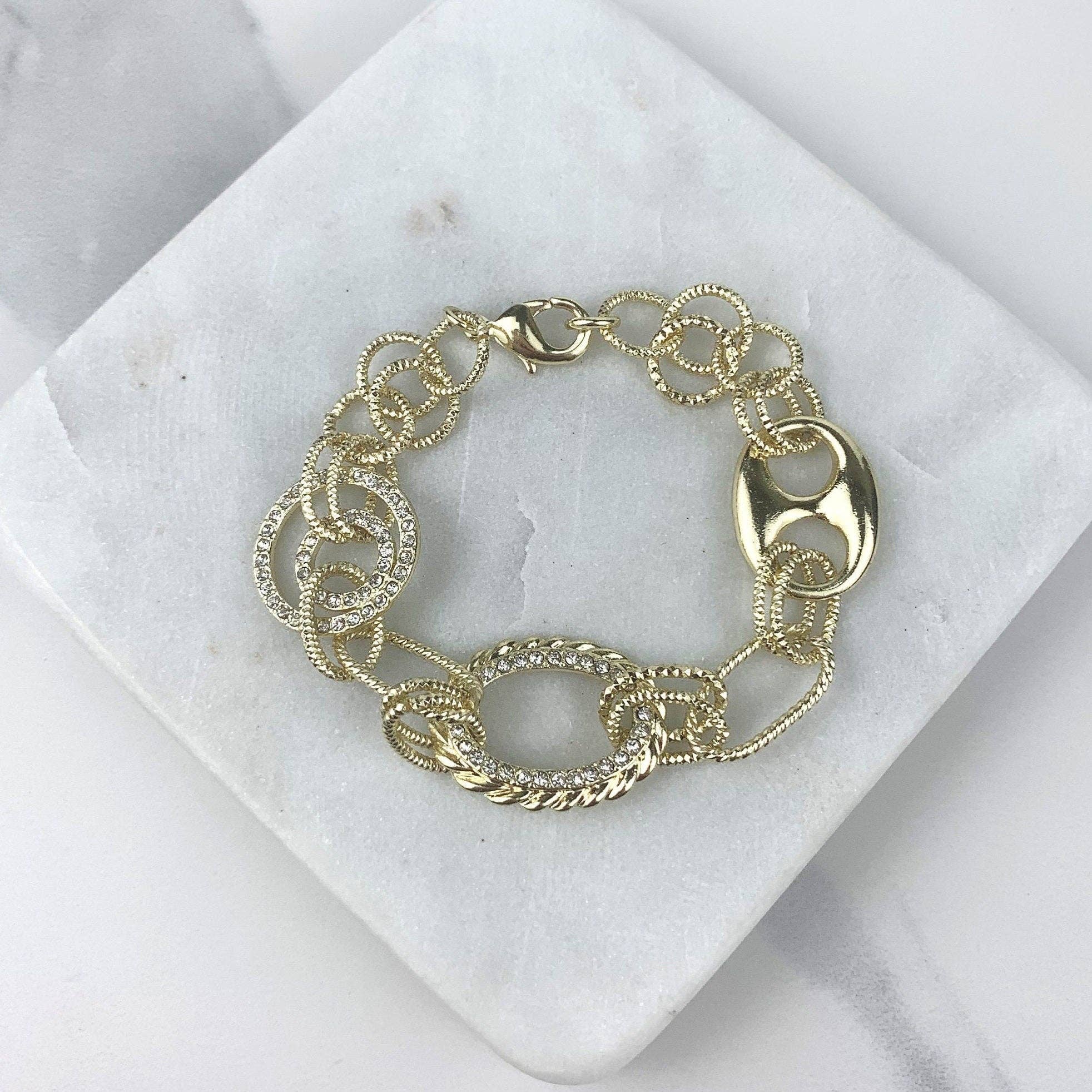 DIJU Jewelry - Wholesale  - 18k Gold Filled Cubic Zirconia Fashion Charms Bracelet Wholesale Jewelry Making Supplies0