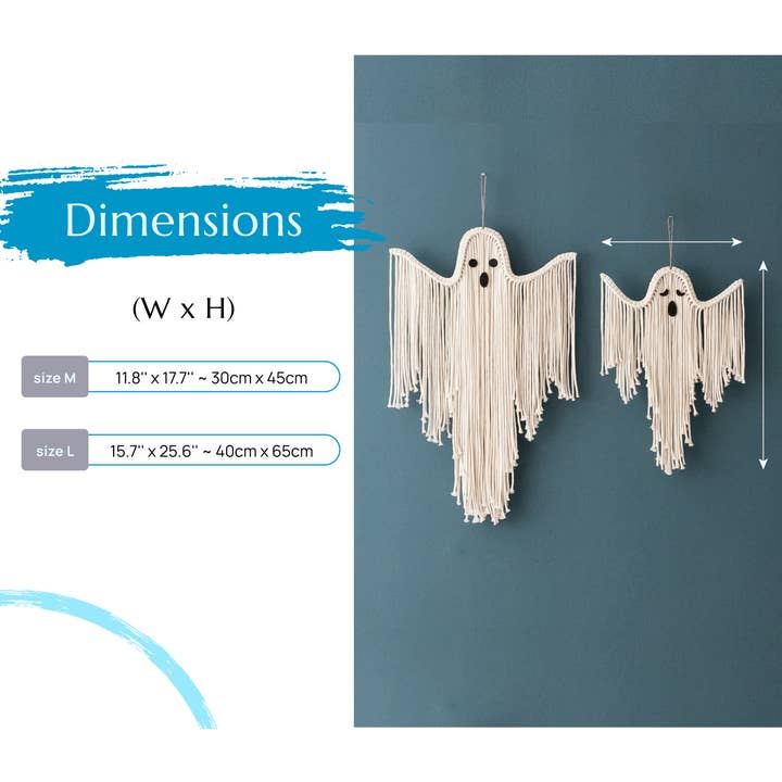 BeanDaikon - Wholesale Decal - Party Decorations - Macrame Halloween Ghost V73