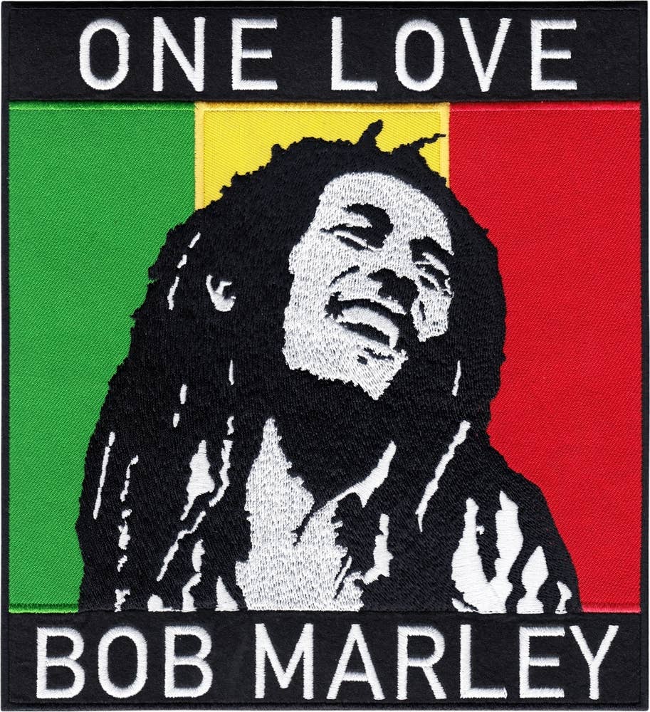 Square Deal Recordings & Supplies – Großhandel Aufnäher – Rückenaufnäher - Marley, Bob - "One Love" Lachender Rasta0