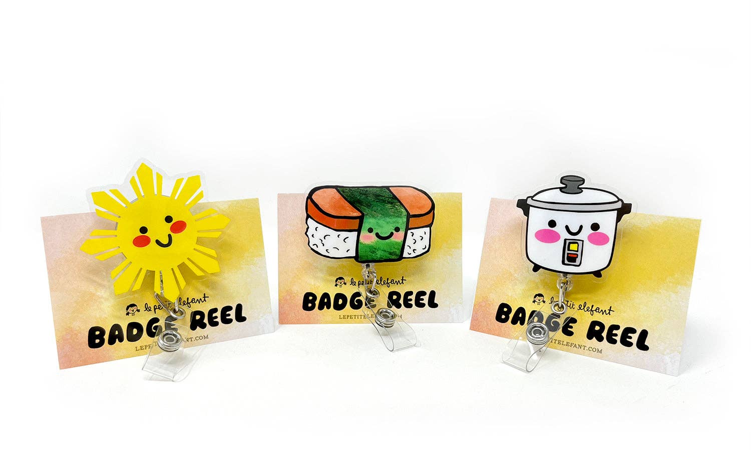 Le Petit Elefant - Wholesale Badge Accessory - Women's - Spam Musubi Acrylic Badge Reel2