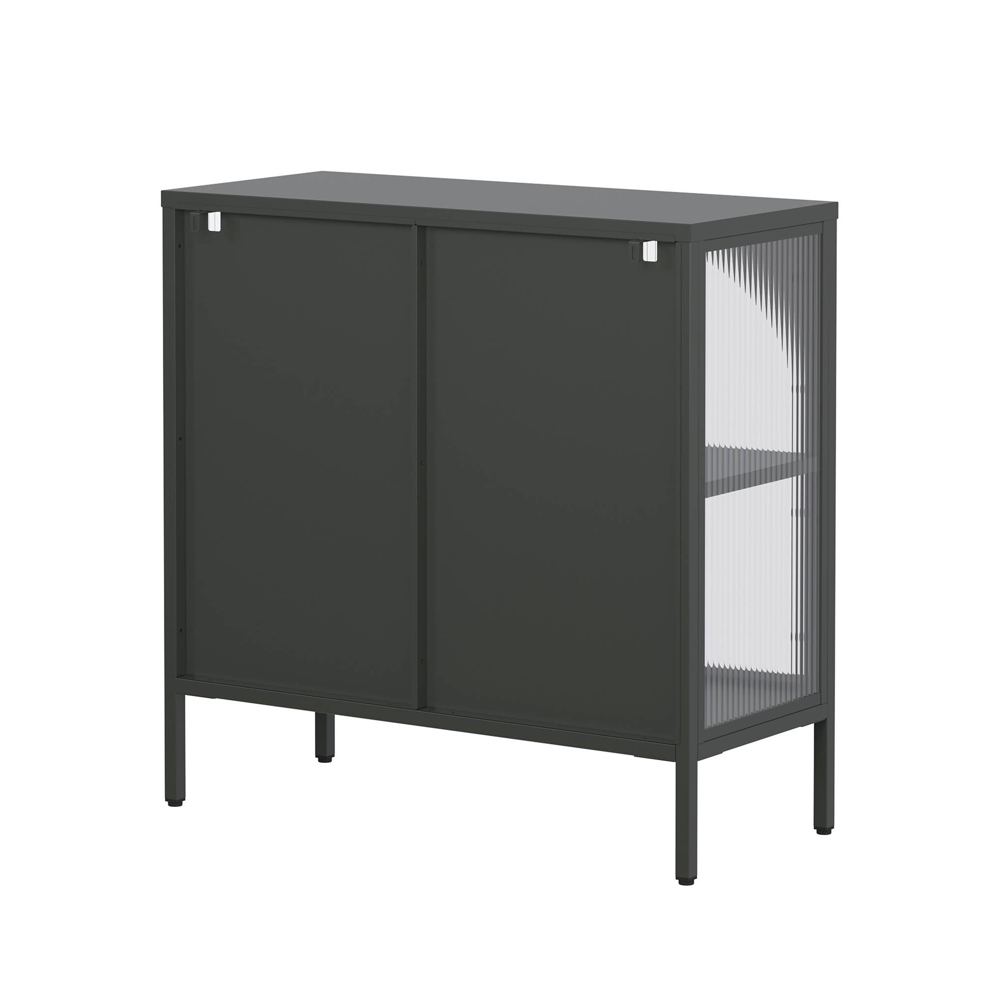 Glamour Home - Wholesale Cabinet - Benoît 31.56-inch Black Two Door Metal Sideboard3