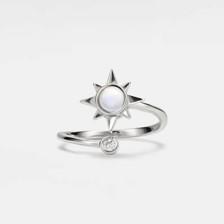 Perimade & Co. LLC – wholesale Multi-stone ring – Opal Star Anxiety Fidget Spinner Ring in 925 Sterling Silver1