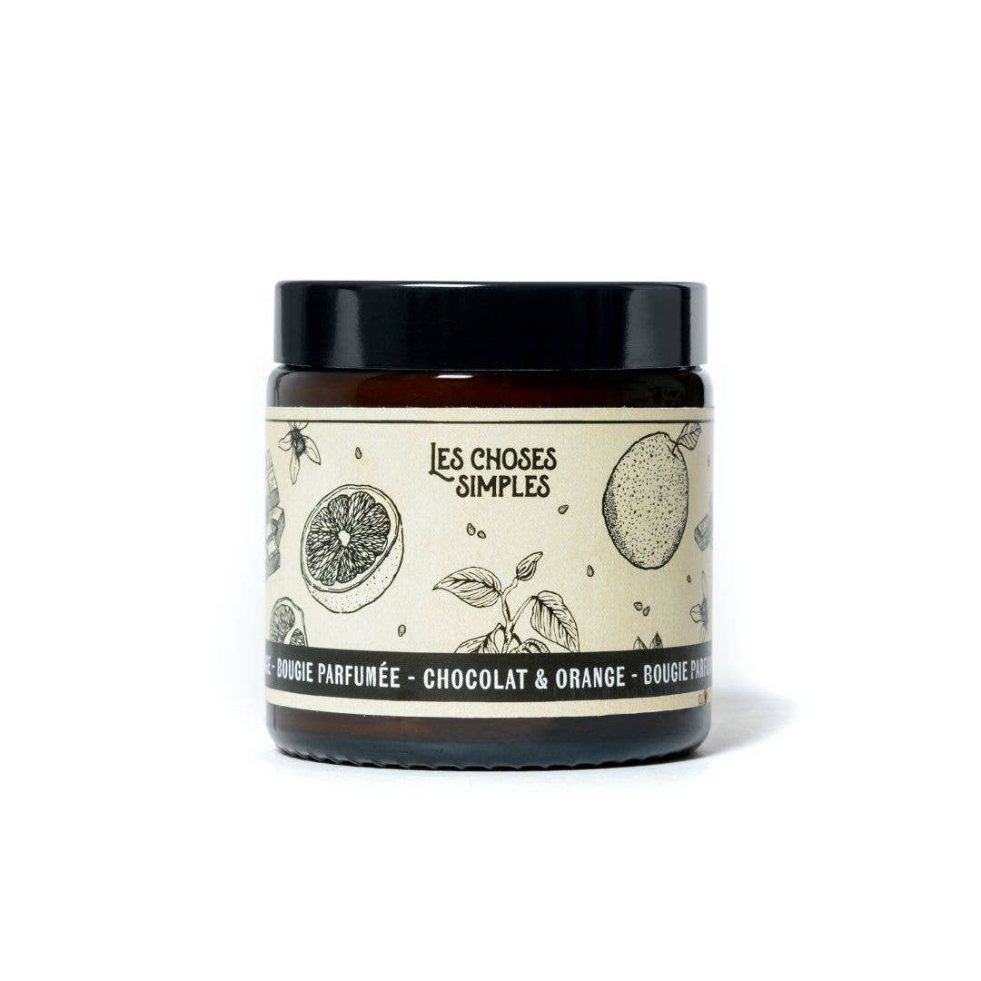 Les Choses Simples - Vente Bougie en bocal - Petite bougie parfumée en cire de soja - Chocolat & orange