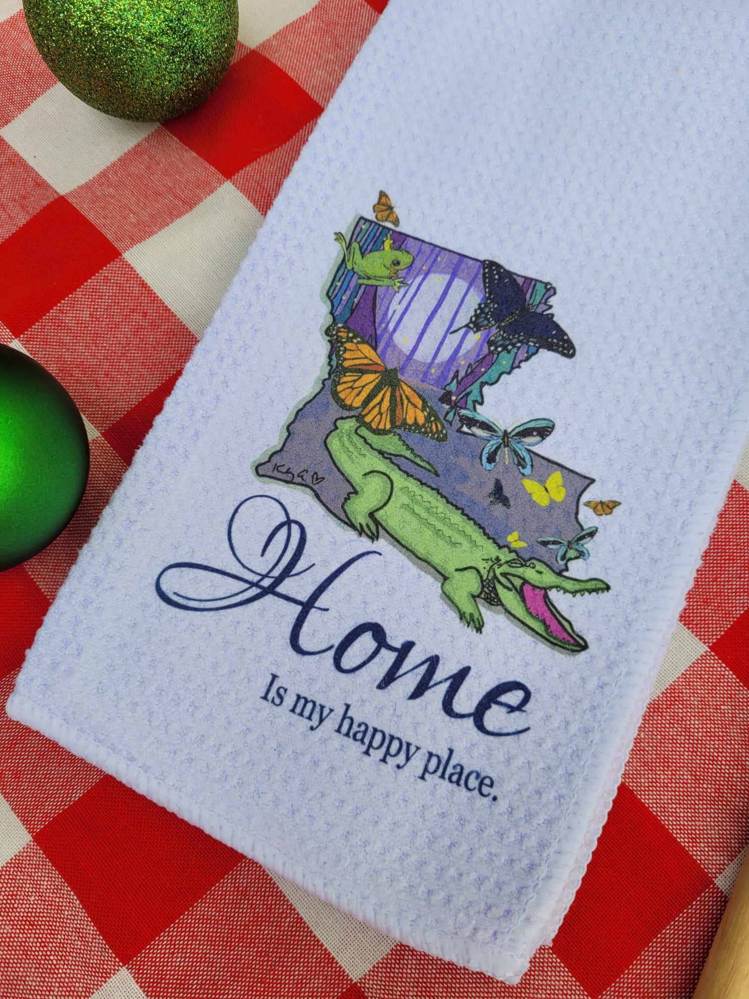Kelly Airhart Studios - Wholesale Tea Towel - Louisiana Tea Towel. Home is My Happy Place.3